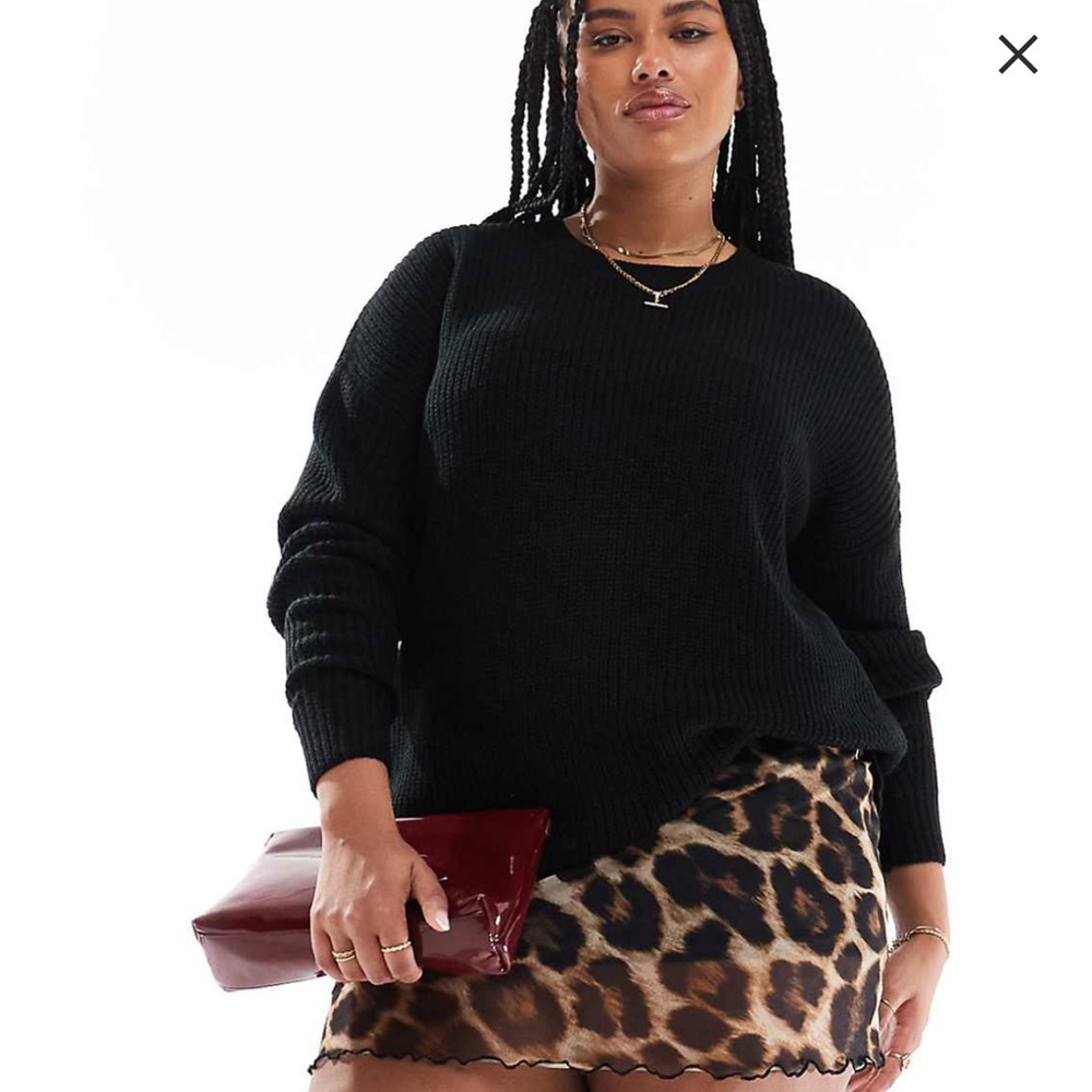 Yours drop shoulder jumper, Black